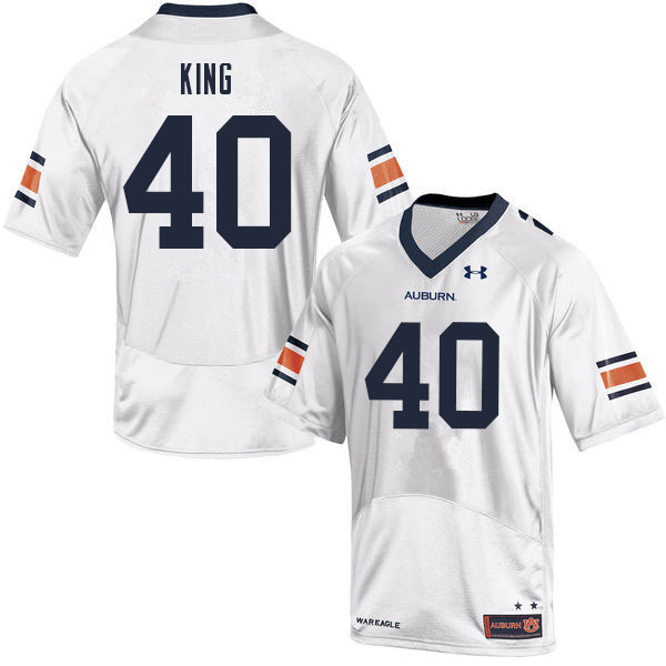 Men #40 Landen King Auburn Tigers College Football Jerseys Sale-White - Click Image to Close